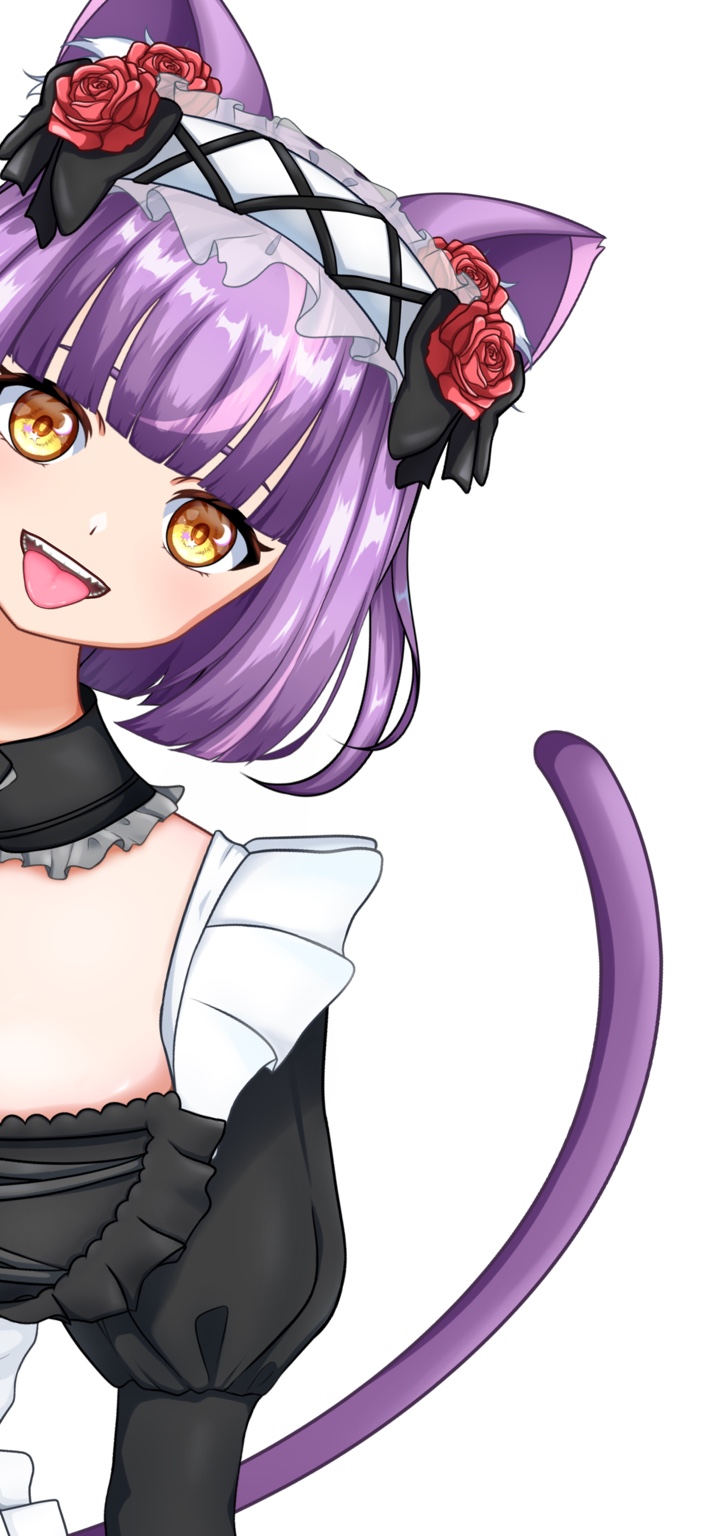 ひょこっと顔をのぞかせるメイド服のさくは